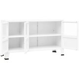  Komoda bela 105x35x62 cm kovina in steklo | Shoptok.si