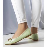 Gemre Green ballet flats with gold embellishment Iris | Shoptok.si
