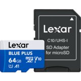 Lexar 64 microSDHC Blue Plus UHS-I with SD adapter, up to 170MB | Eponuda.ba