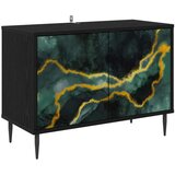 vidaXL TV ormar WIJHE 69 x 33 x 50 5 cm Crni hrast Konstruirano drvo - Tirkizni mramorni uzorak | shoptok.hr