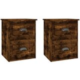 Maison Chic Stenski Dvo delni komplet Nočne omarice - Nočne mize dimljen hrast 41,5x36x53 cm, (21688593) Cene