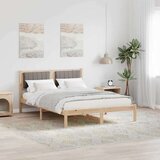  Krevetni okvir s tapiciranim uzglavljem Sivo-smeđa 135 x 190 cm | shoptok.hr