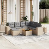 Maison Chic Seti vrtnega pohištva - Vrtna garnitura - Vrtni pohištvo set 8-delna z blazinami bež poli ratan, (21799231) | Shoptok.si
