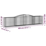  Obokane gabion košare 15 kosov 400x50x80/100 cm cinkano železo | Shoptok.si