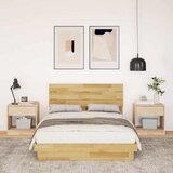  Okvir kreveta uzglavljem bez madraca 120x200 cm puno drvo hrast | shoptok.hr