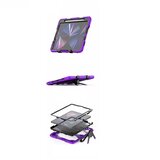 NIKCORP Ovitek za iPad Pro 11 in Air 4/5, oklepen s stojalom in mestom za pisalo, trpežna tridelna zaščita, silikon, vijoličen, (5000139250) | Shoptok.si