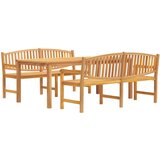  The Living Store Vrtna jedilna garnitura 3-delna trdna tikovina - Vrtna Jedilna Garnitura, (21445200) | Shoptok.si
