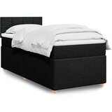 vidaXL Box spring postelja z vzmetnico črna 80x200 cm blago | Shoptok.si