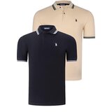 Dewberry DUAL SET T8594 MENS T-SHIRT-BLACK-BEIGE | shoptok.hr