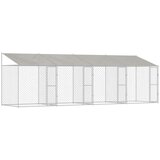 vidaXL Pasja kletka srebrna 800 x 200 x 256 cm Cinkana jeklena | Shoptok.si