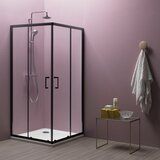 Kolpa San ECO QUAT TKK 90X90 TUŠ KABINA VISINE 185 PROVIDNO KALJENO STAKLO 5mm MAT CRNI DARK BLACK RAM KOLPA SAN | Eponuda.com