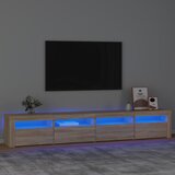 Maison Chic TV omarica - TV stojalo - Televizijska omarica z LED lučkami sonoma hrast 240x35x40 cm, (21701173) | Shoptok.si