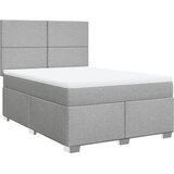  Krevet box spring s madracem svjetlosivi 140x200 cm od tkanine Slike
