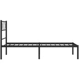 Metalni Kovinski posteljni okvir z vzglavjem črn 100x190 cm | Shoptok.si