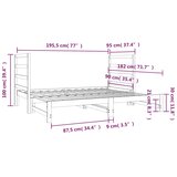  Dnevni ležaj na izvlačenje 2 x (90x190) cm od masivne borovine | shoptok.hr