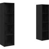  Set TV komoda 2 pcs Crna 37 x 37 x 142.5 cm Konstruirano drvo | shoptok.hr