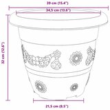  Okrugla saksija za cveće 6 pcs Crna Ø 39 x 32 cm Plastika | shoptok.hr