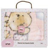 Interbaby Raschel dekica 110x140 Medvjedić roza | shoptok.hr