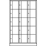 C+P omara s predelki z zaklepanjem resisto, vxšxg 1950 x 1150 x 540 mm, 15 predelkov, svetlo siva ral 7035 / svetlo siva ral 7035 | Shoptok.si