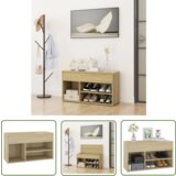 The Living Store Klop za čevlje sonoma hrast 80x30x45 cm iverna plošča - Klop Za Čevlje, (21744463) Cene
