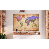  Slika na plutenoj podlozi - Colourful Travels (1 Part) Wide [Cork Map] 120x80 | shoptok.hr