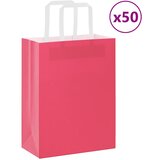 vidaXL Papirnate vrečke 50 kosov z ročaji roza 21x11x28 cm Cene