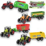 Magic Toys Farm Set: Kmetijski traktor s prikolico v štirih različicah 22 cm | Shoptok.si
