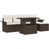 Sjedeća garnitura za vrt 6 kom. Bež [Sintetički]: Poli Ratan 251 x 117 x 85 cm | shoptok.hr