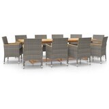  11-dijelni vrtni blagovaonski set s jastucima sivi | shoptok.hr
