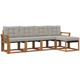  Set vanjskih sofa 5 kom. Prirodna i svijetlo siva Smeđa 253 x 122,5 x 73 cm | Shoptok.si