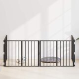  Vrata za pse 4 pcs Crna 80 x 60 cm Cinkani čelik | shoptok.hr