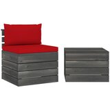 The Living Store Vrtna garnitura iz palet 2-delna z blazinami trdna borovina - Vrtna Sedežna Garnitura, (21422033) | Shoptok.si