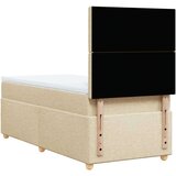 vidaXL Okvir kreveta s oprugama i madrac krem 80x200 cm od tkanine | shoptok.hr