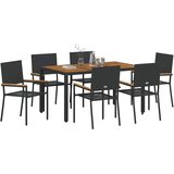  Vrtni set za objed 7 kom. Crna poliratan | shoptok.hr