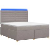  Boxspring krevet s madracem Sivosmeđa 160 x 200 cm Tkanina - Sivosmeđa 160 x 200 cm Dizajn linija | shoptok.hr