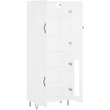 Visoka komoda bijela 69,5x34x180 cm konstruirano drvo Slike
