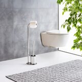 Wenko Stojalo za WC papir z WC ščetko iz nerjavečega jekla v sijajno srebrni barvi Levante – | Shoptok.si