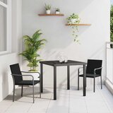  Vrtni set za objed 3 pcs Crna i Siva PE ratan | shoptok.hr