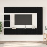  Set TV komoda s policom Zidne Ostalo s pohranom 10 pcs Crni hrast Konstruirano drvo | shoptok.hr