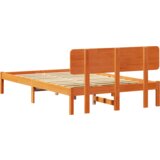  Okvir kreveta s glavom vosak smeđa 135x190 cm od čvrste borovine | shoptok.hr