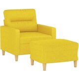  Fotelja s tabureom svjetložuta 60 cm od tkanine | shoptok.hr