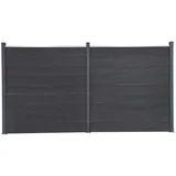 vidaXL Komplet ograjnih panelov siv 353x186 WPC