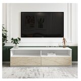 Hanah home TV polica Centra White Travertine