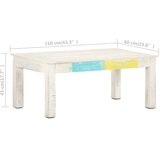  Stolić za kavu bijeli 110 x 60 x 45 cm od masivnog drva manga | Eponuda.ba