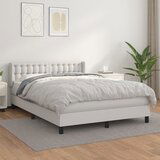 The Living Store Box spring postelja z vzmetnico bel 140x190 cm umetno usnje - Box Spring Postelja, (21520218) | Shoptok.si