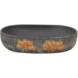 Nadgradni umivaonik sivo-crni ovalni 59x40x14 cm keramički | shoptok.hr
