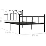  Okvir za krevet crni metalni 90 x 200 cm | shoptok.hr