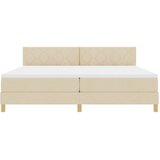  LED Box Spring Krevet s LED trakama Krema 200 x 200 cm tkanina | Eponuda.com