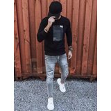 DStreet Bluza męska z nadrukiem czarna | Shoptok.si