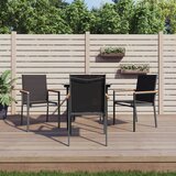  5-dijelni vrtni blagovaonski set crni od tekstilena i čelika | shoptok.hr